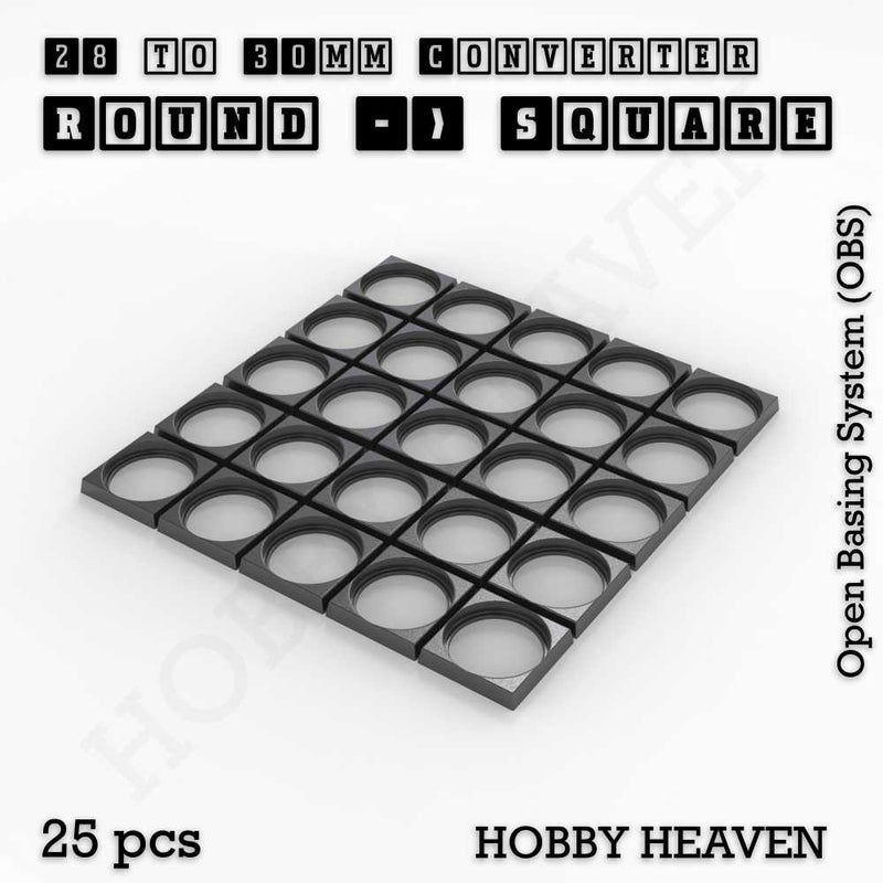 Round to Square Bases Shape and Size Converters 3d Print Full Range - Only-Games