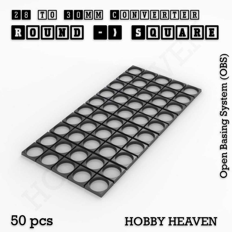 Round to Square Bases Shape and Size Converters 3d Print Full Range - Only-Games