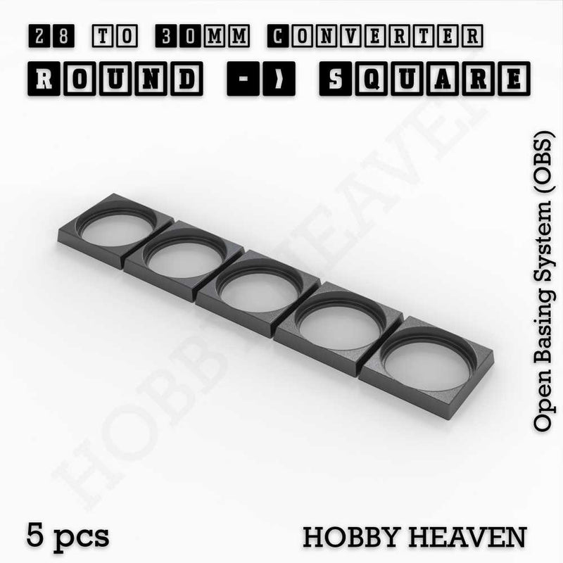 Round to Square Bases Shape and Size Converters 3d Print Full Range - Only-Games