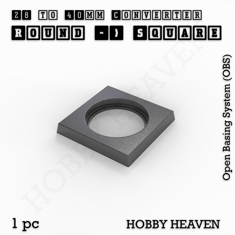 Round to Square Bases Shape and Size Converters 3d Print Full Range - Only-Games