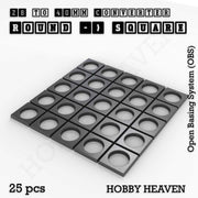 Round to Square Bases Shape and Size Converters 3d Print Full Range - Only-Games