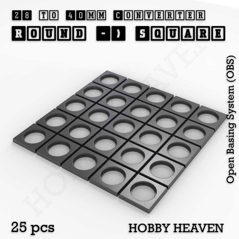 Round to Square Bases Shape and Size Converters 3d Print Full Range - Only-Games