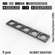 Round to Square Bases Shape and Size Converters 3d Print Full Range - Only-Games