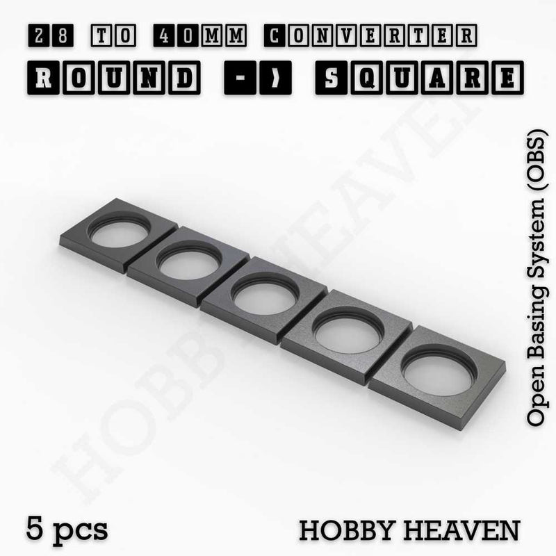 Round to Square Bases Shape and Size Converters 3d Print Full Range - Only-Games