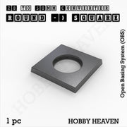Round to Square Bases Shape and Size Converters 3d Print Full Range - Only-Games