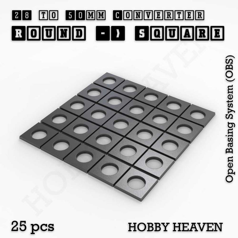 Round to Square Bases Shape and Size Converters 3d Print Full Range - Only-Games