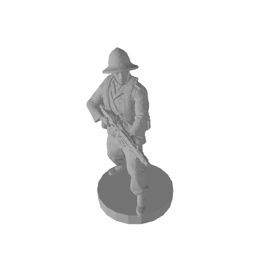3D Printed German DAK Infantry with M13 Machine Gun, Set of 10