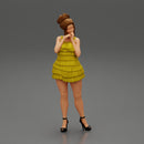Sexy woman standing and posing and in fashion summer dress - Only-Games