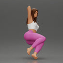 Fit girl in leggings sitting on a sofa - Only-Games