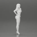 Asian girl posing in shorts next to a car - Only-Games