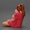 beautiful girl scared sitting and holding a pillow while watching a horror movie on TV - Only-Games