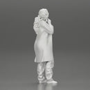 beautiful girl in large jeans and a long coat thinking - Only-Games