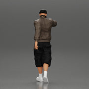 gangster homie in mask walking and holding gun sideways - Only-Games