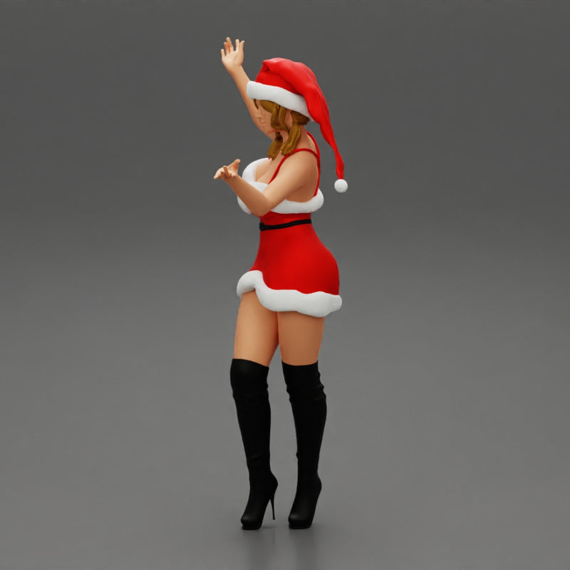 Lovely Santa Girl in Christmas Dress Posing - Only-Games