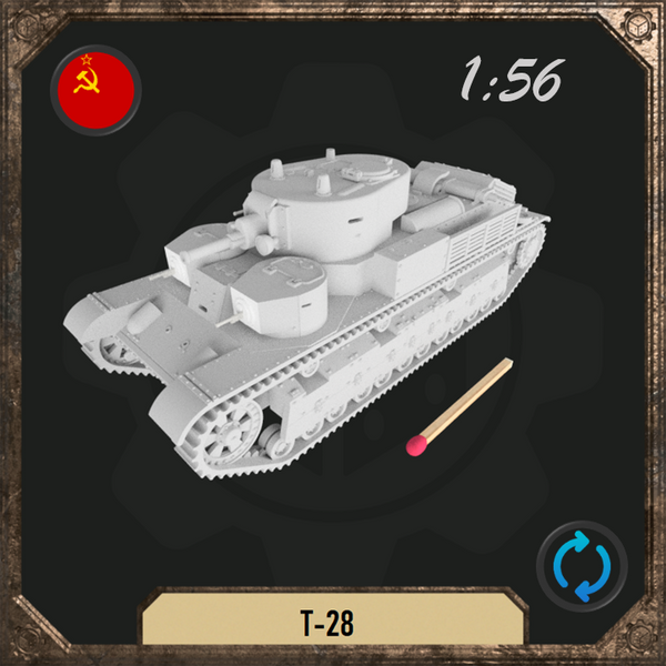 1/56 T-28 multi-turreted medium tank