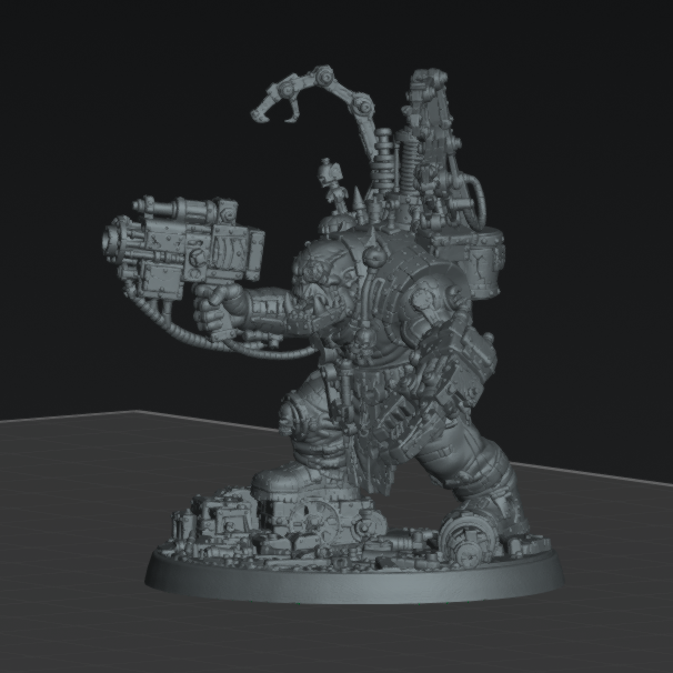 Boss Skrapper Mekkanic Supa Skrapp Armor - Sci-Fi Orc Warlord Miniature | Scrap-Tech| Original Wargaming 40mm base
