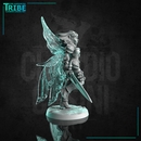 (0262) Female fairy warrior paladin cleric with a complete armor and sword - Only-Games