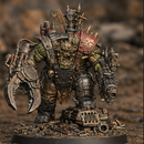 Skrappghul and Skrapp Grott Token–Sci-Fi Orc Warlord Miniature | Scrap-Tech Tabletop Commander | Original Wargaming Model 80mm base