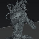 Skrapp Painmenda- Sci-Fi Orc Warlord Miniature | Scrap Pain | Original Wargaming 32mm base
