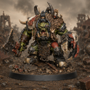 Beast Skrapper Boss – Sci-Fi Orc Warlord Miniature | Scrap-Tech Tabletop Commander | Original Wargaming Model