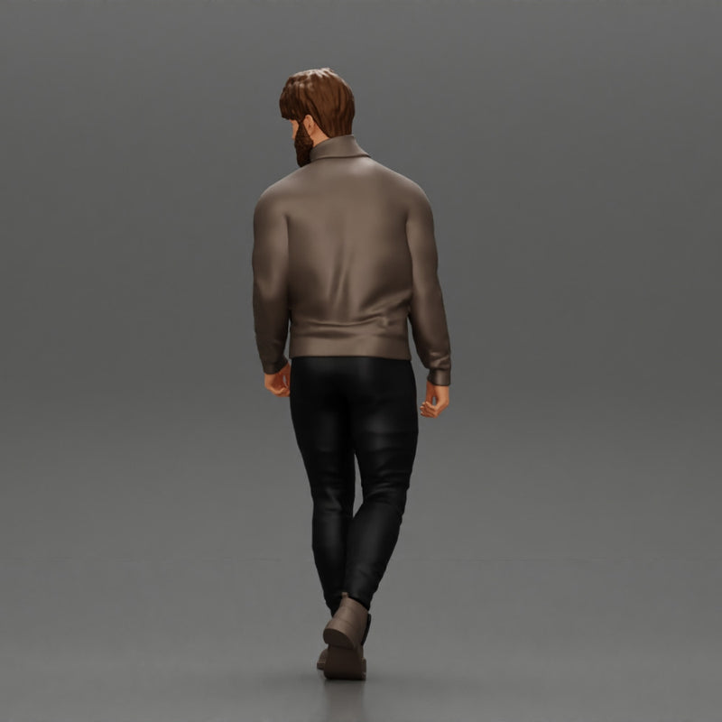 Stylish Man Walking in Turtleneck