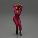 2 Models - SEXY GIRL MECHANIC IN SUIT SITTING ON A TRUCK TYRE AND HANDS IN HAIR - Only-Games