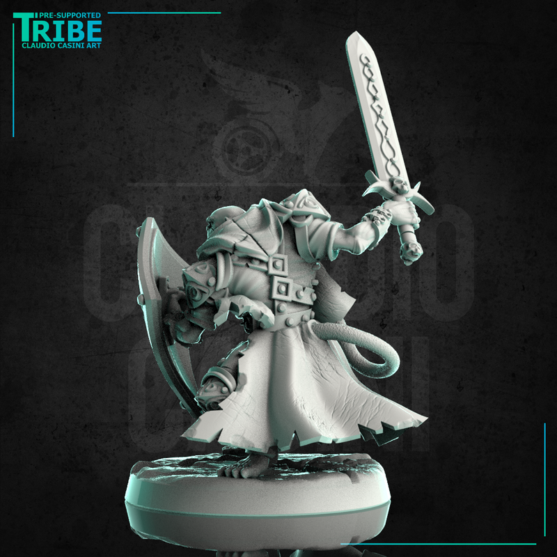 (0242) Male monkey folk ape man warrior with a sword and shield - Only-Games