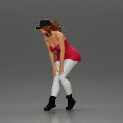 beautiful woman placing her hand on her legs, wearing a cap and a bra top - Only-Games