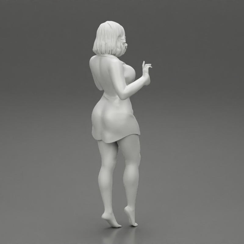 Cute Woman Wearing Long Shirt while Posing - Only-Games