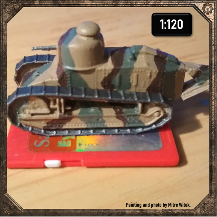 1/120 Renault Ft Char Mitrailleuse with casted turret