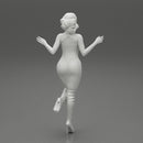 Woman in Mini Dress is Standing on One Leg - Only-Games