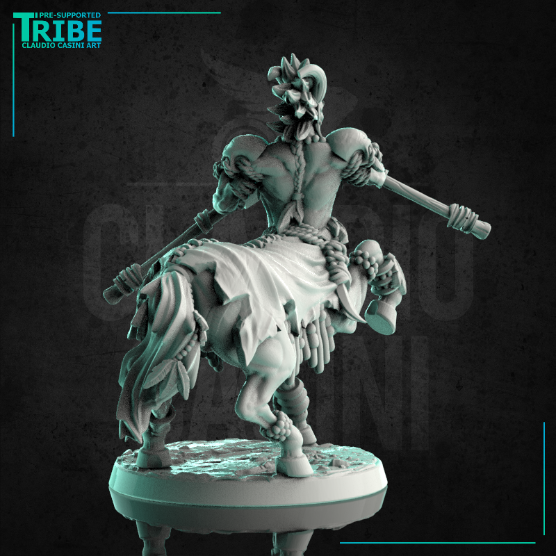 (0221) Male centaur hunter ranger assassin with two axes - Only-Games