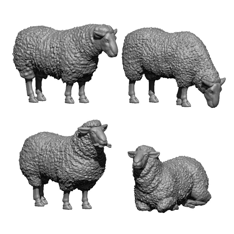 Set of 4 Sheep - Only-Games