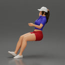 beautiful girl in cap and shorts sitting and drinking - Only-Games