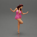 Sexy Woman In Dress Having Fun Holding One Leg - Only-Games