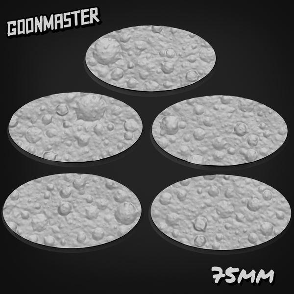 Moon Crater Bases 75mm x 42mm Oval x 5