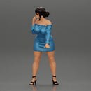 Beautiful girl in Dress and heels  Leaning on the Car - Only-Games