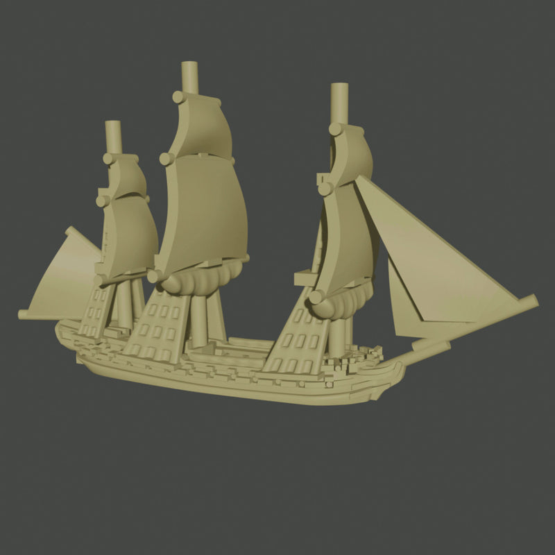 1/2400 Famous Napoleonic Ship Set (7 models) + Blender Customiser Files