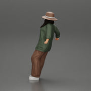 lowrider chola girl is leaning against the car, wearing a hat and long open shirt with - Only-Games