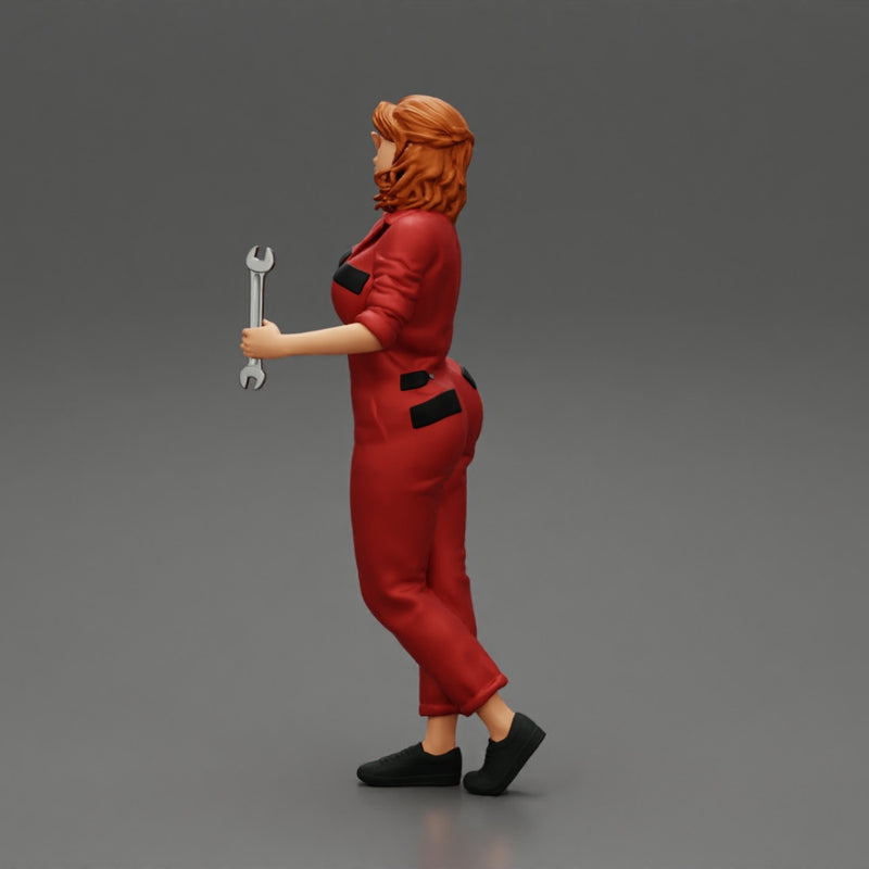 Tired woman mechanic holding a spanner - Only-Games