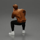 man in leather jacket sitting in thinking pose - Only-Games