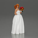Elegant Bride in White Gown Holding Vibrant Bouquet of Flowers - Only-Games