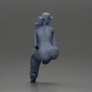 lowrider girl in cap While Resting One Arm on Her Knee Seated - Only-Games