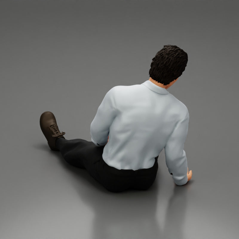 Accident of a male worker sitting on the floor with an injured - Only-Games