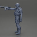 Military precision A man with tactical mastery holding a gun with one hand aimed at the enemy - Only-Games