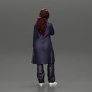 beautiful girl in large jeans and a long coat thinking - Only-Games