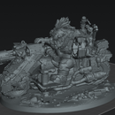 Skrappdakka Wazbike – Sci-Fi Orc Warlord Miniature | Scrap-Tech Tabletop Commander | Original Wargaming Model 120 x 92mm base