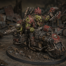 Skrappdakka Wazbike – Sci-Fi Orc Warlord Miniature | Scrap-Tech Tabletop Commander | Original Wargaming Model 120 x 92mm base
