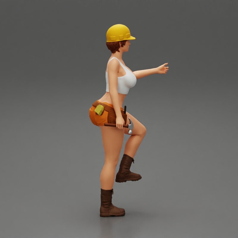 Young girl in helmet mechanic climbing - Only-Games