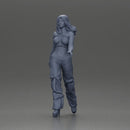 Woman Confidently Walks Forward in Stylish Green and Red Outfit - Only-Games